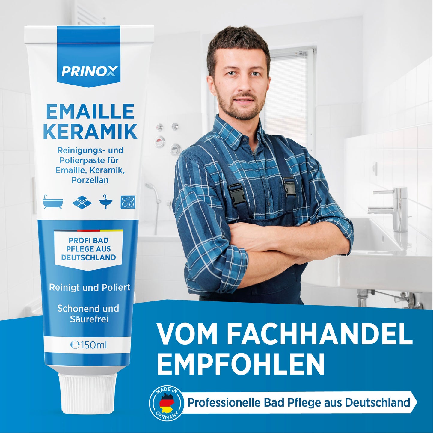 1x Reinigungs und Polierpaste Emaille 150ml