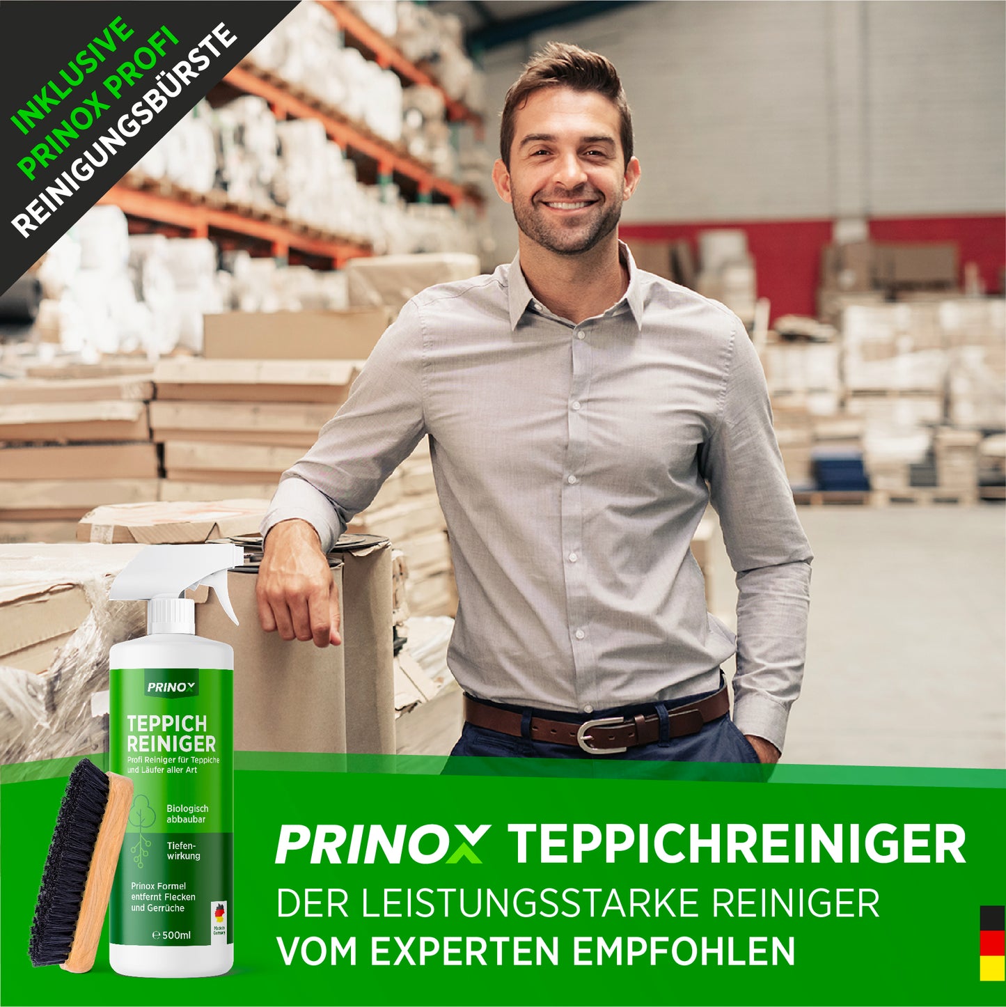 1x Teppichreiniger 580ml + 1x Polsterbürste