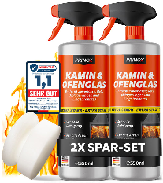 2x Kaminscheibenreiniger + 1x Schwamm