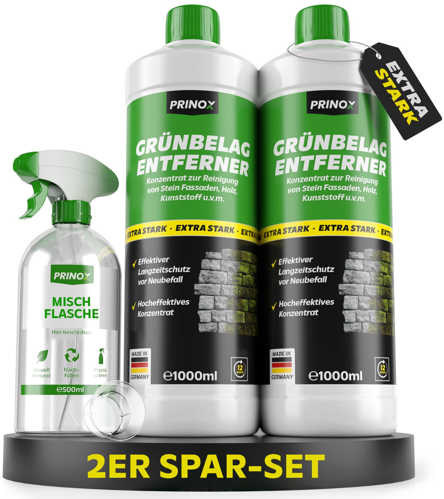 2x Grünbelagentferner 1L + 1x Mischflasche