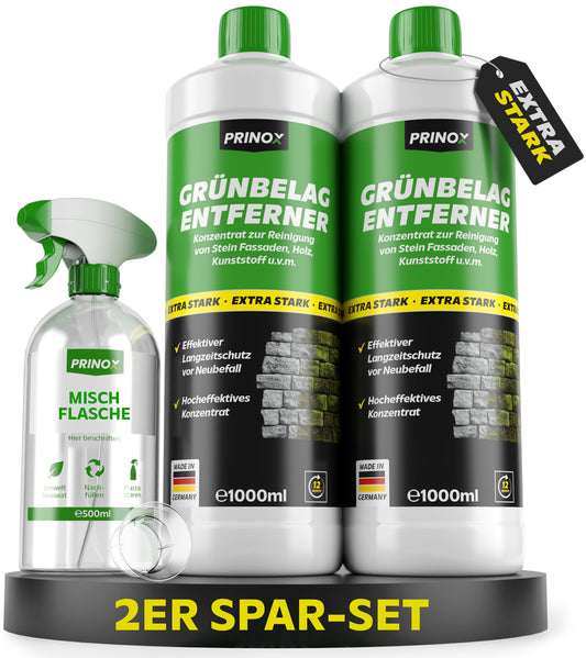 2x Grünbelagentferner 1L + 1x Mischflasche