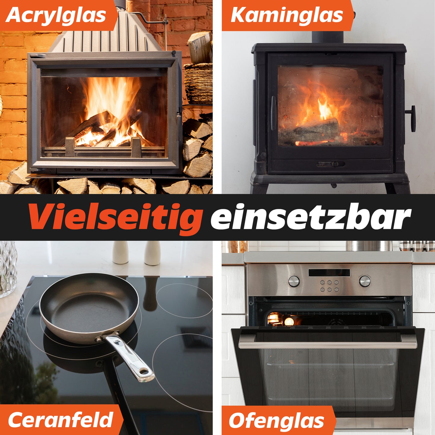 1x Kaminscheibenreiniger 550ml + 1x Schwamm