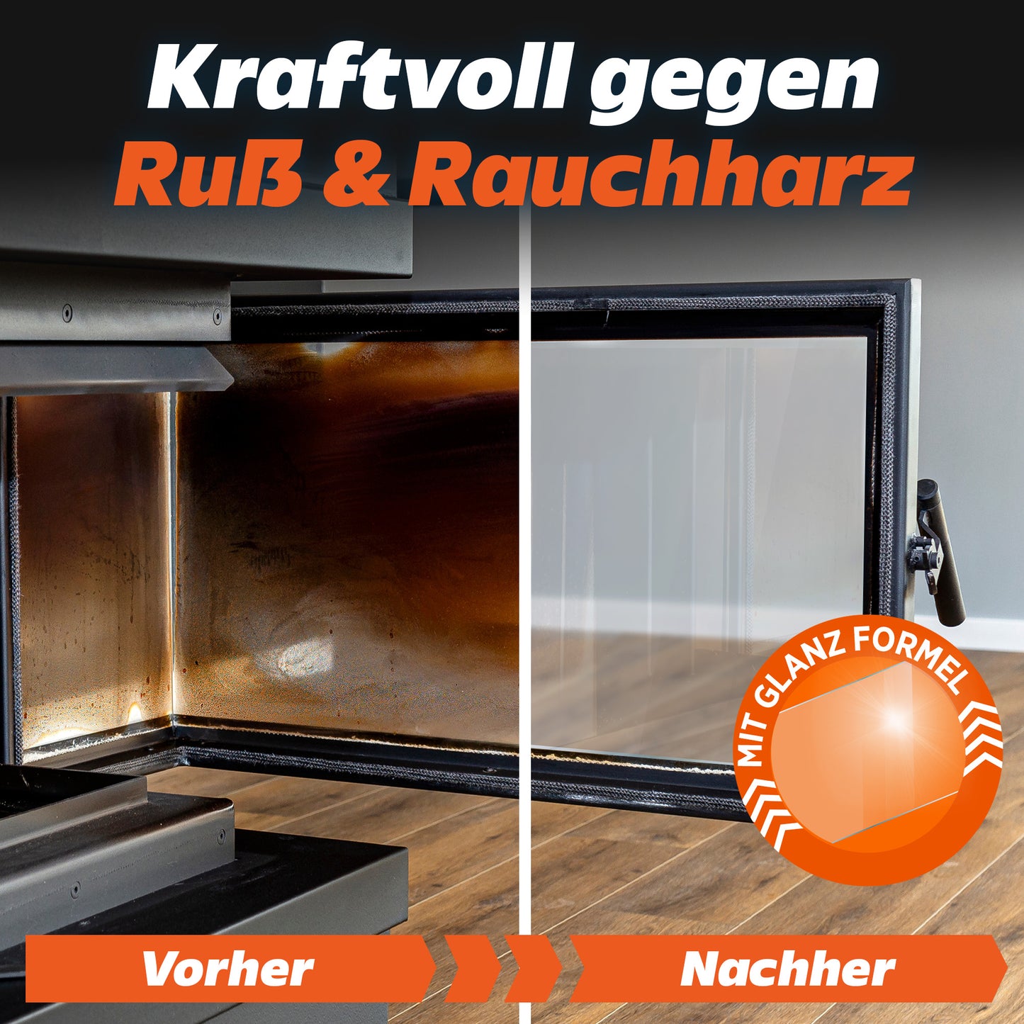 1x Kaminscheibenreiniger 550ml + 1x Schwamm