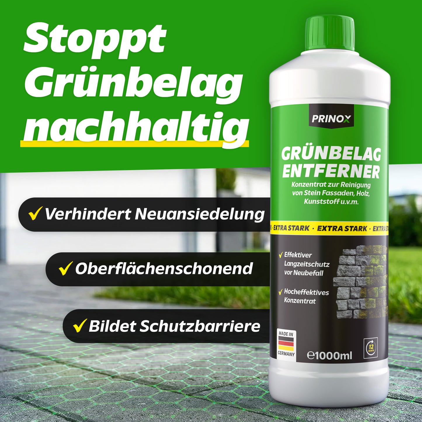 4x Grünbelagentferner 1L + 1x Mischflasche