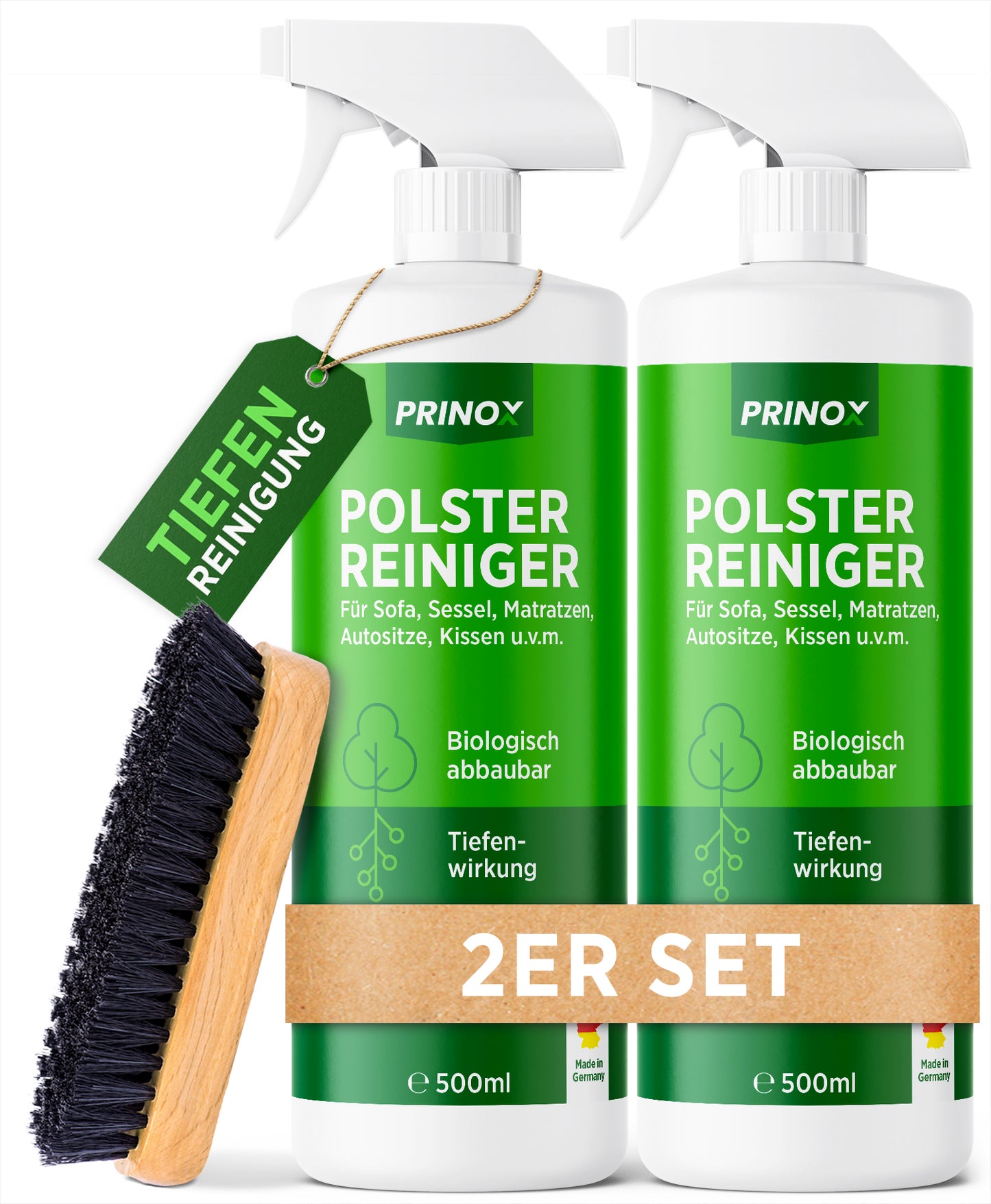 2x Polsterreiniger 580ml + 1x Polsterbürste