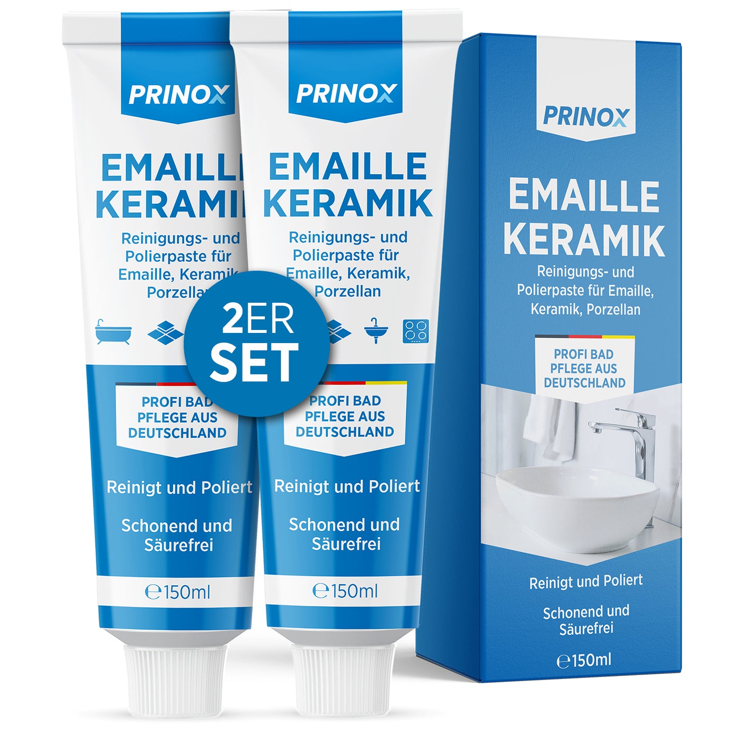 2x Reinigungs und Polierpaste Emaille 150ml
