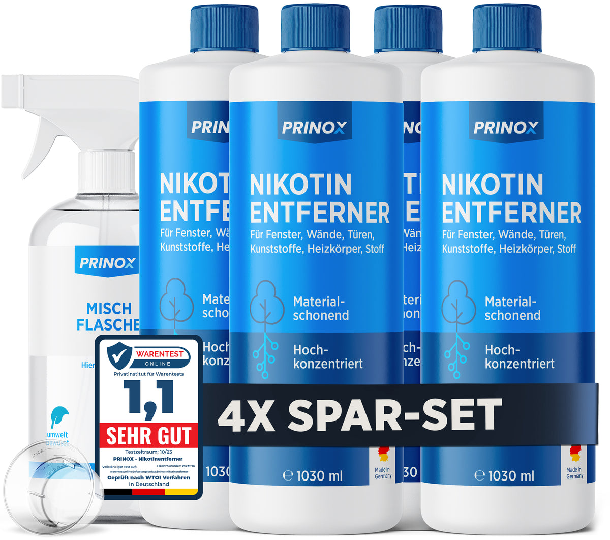 4x Nikotinentferner 1L + 1x Mischflasche