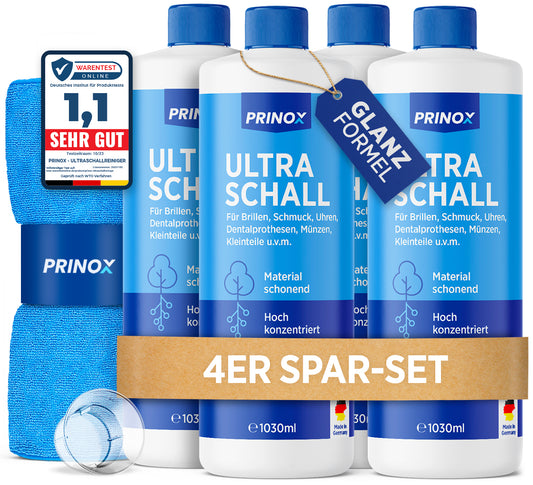4x Ultraschallreiniger 1L + 1x Mikrofasertuch