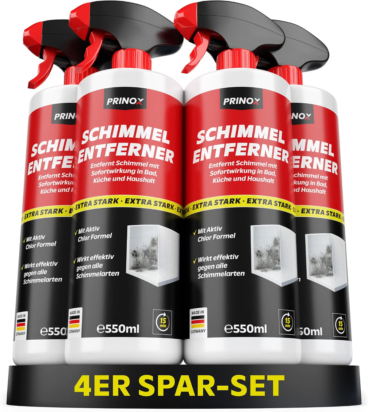 4x Schimmelentferner 550ml + 1x Paar Handschuhe