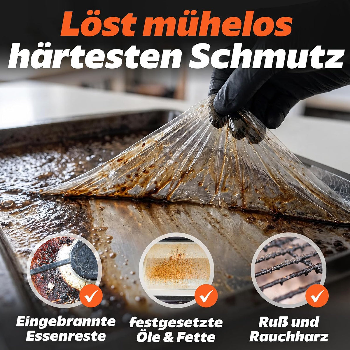 1x Backofen & Grillreiniger Gel 1000ml, 1x Reinigungspinsel (205*58mm),