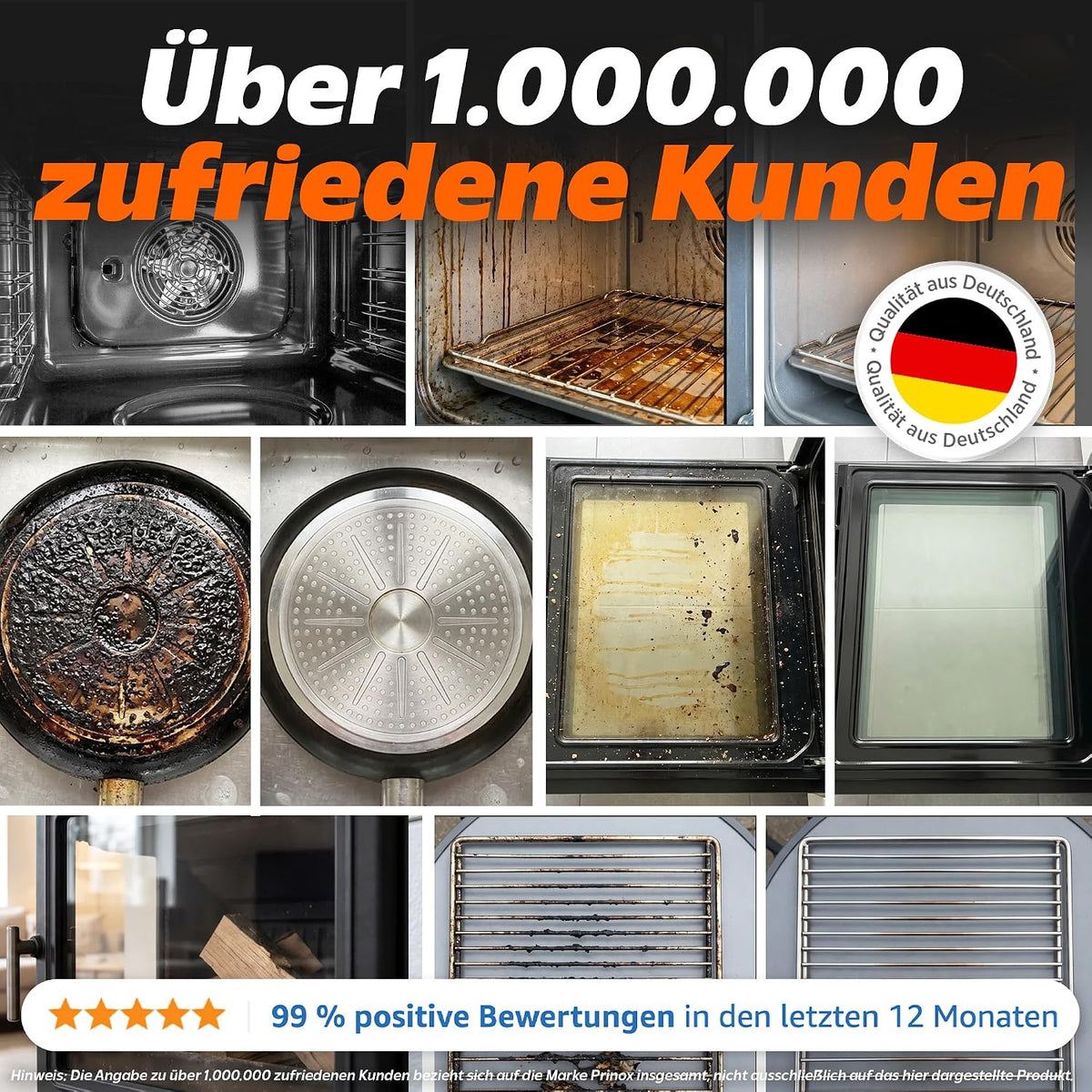 1x Backofen & Grillreiniger Gel 1000ml, 1x Reinigungspinsel (205*58mm),