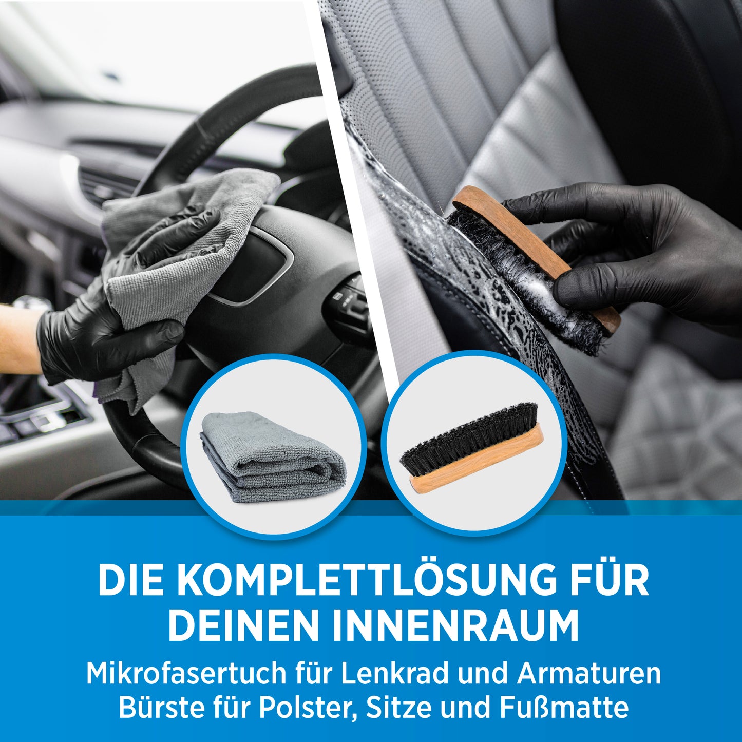 1x Auto Innenraumreiniger 550ml + 1x Tuch + 1x Bürste