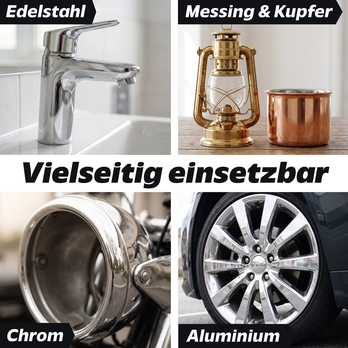 1x Metall Chrom Politur 150ml + 1x Tuch