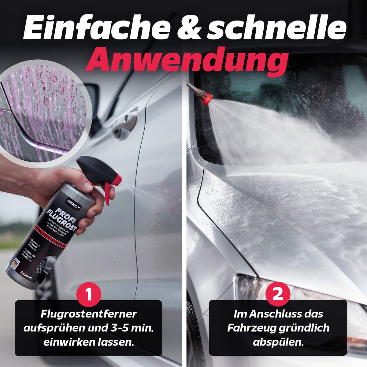 1x Flugrostentferner Spray 550ml + 1x Innenraumtuch