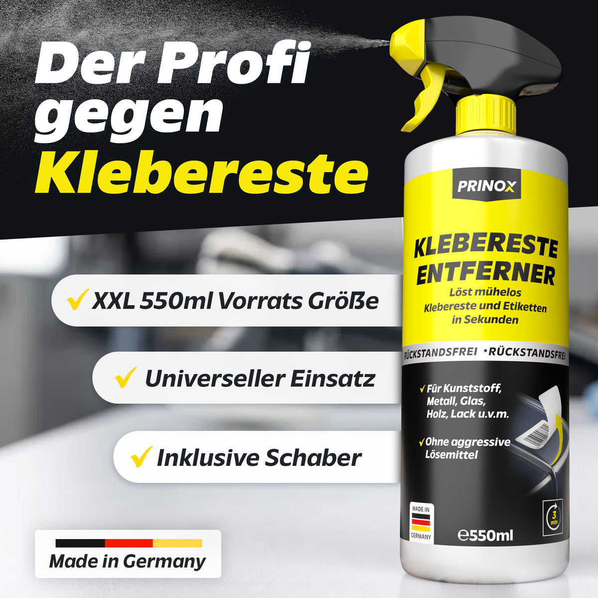 4x Klebereste Entferner + Schaber