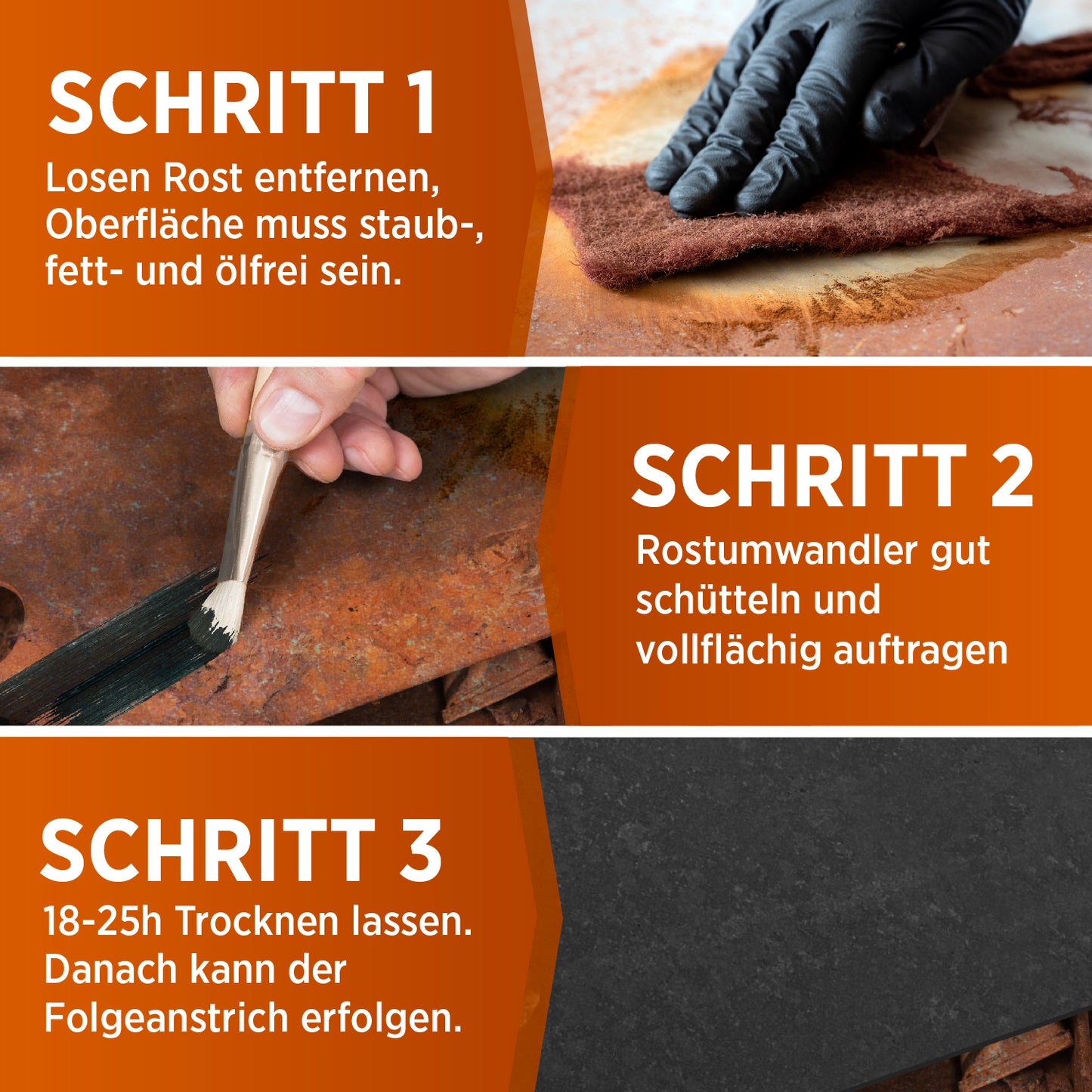 1x Rostumwandler 1000ml + 1x Pinsel + 1x Schleifvlies