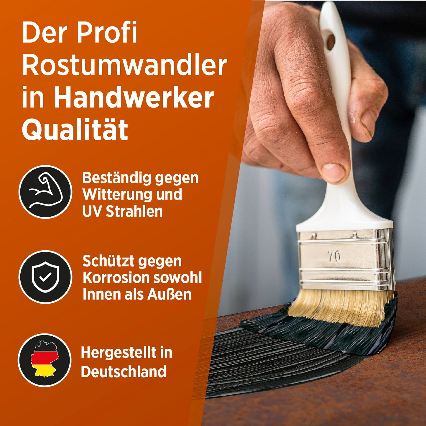 1x Rostumwandler 1000ml + 1x Pinsel + 1x Schleifvlies