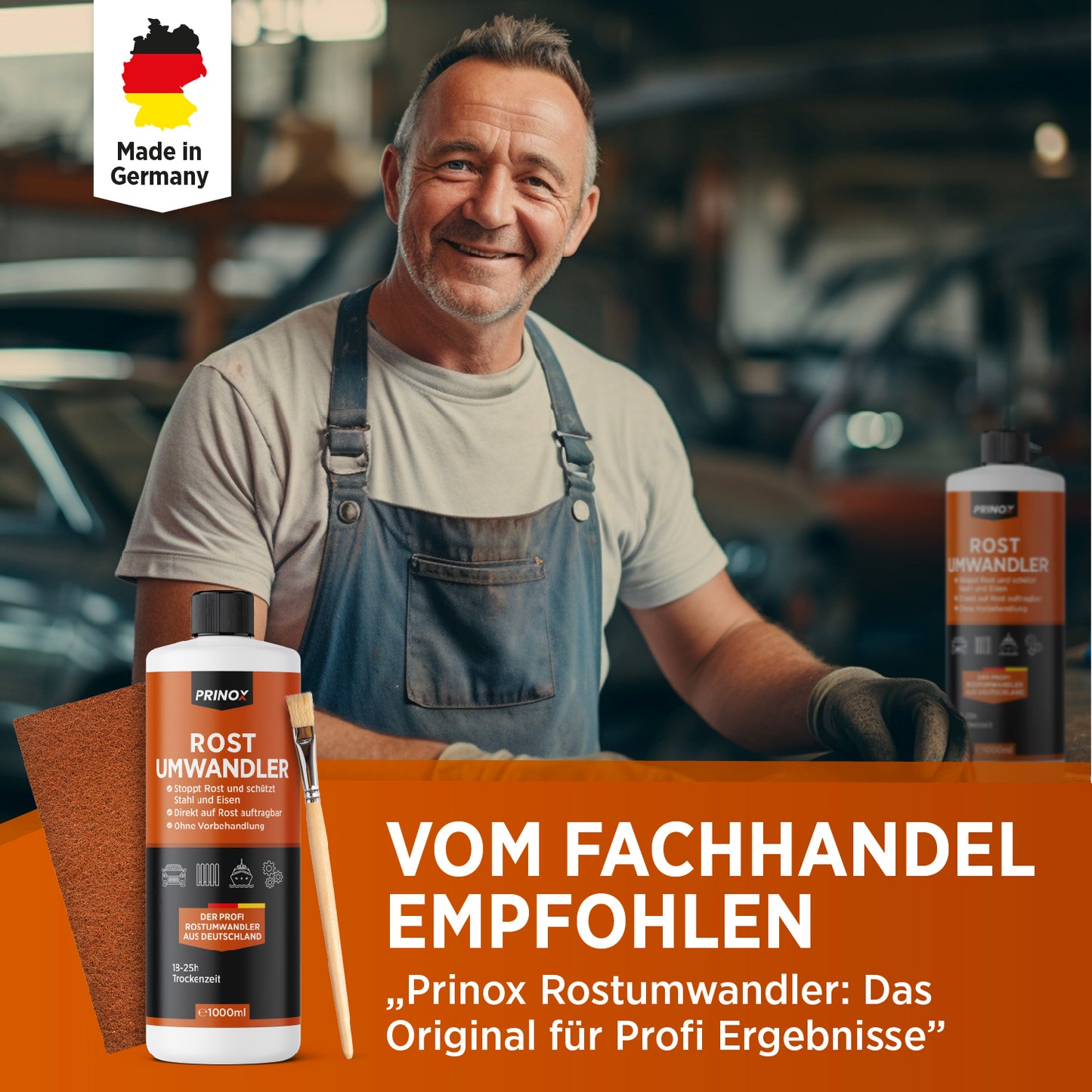 1x Rostumwandler 1000ml + 1x Pinsel + 1x Schleifvlies