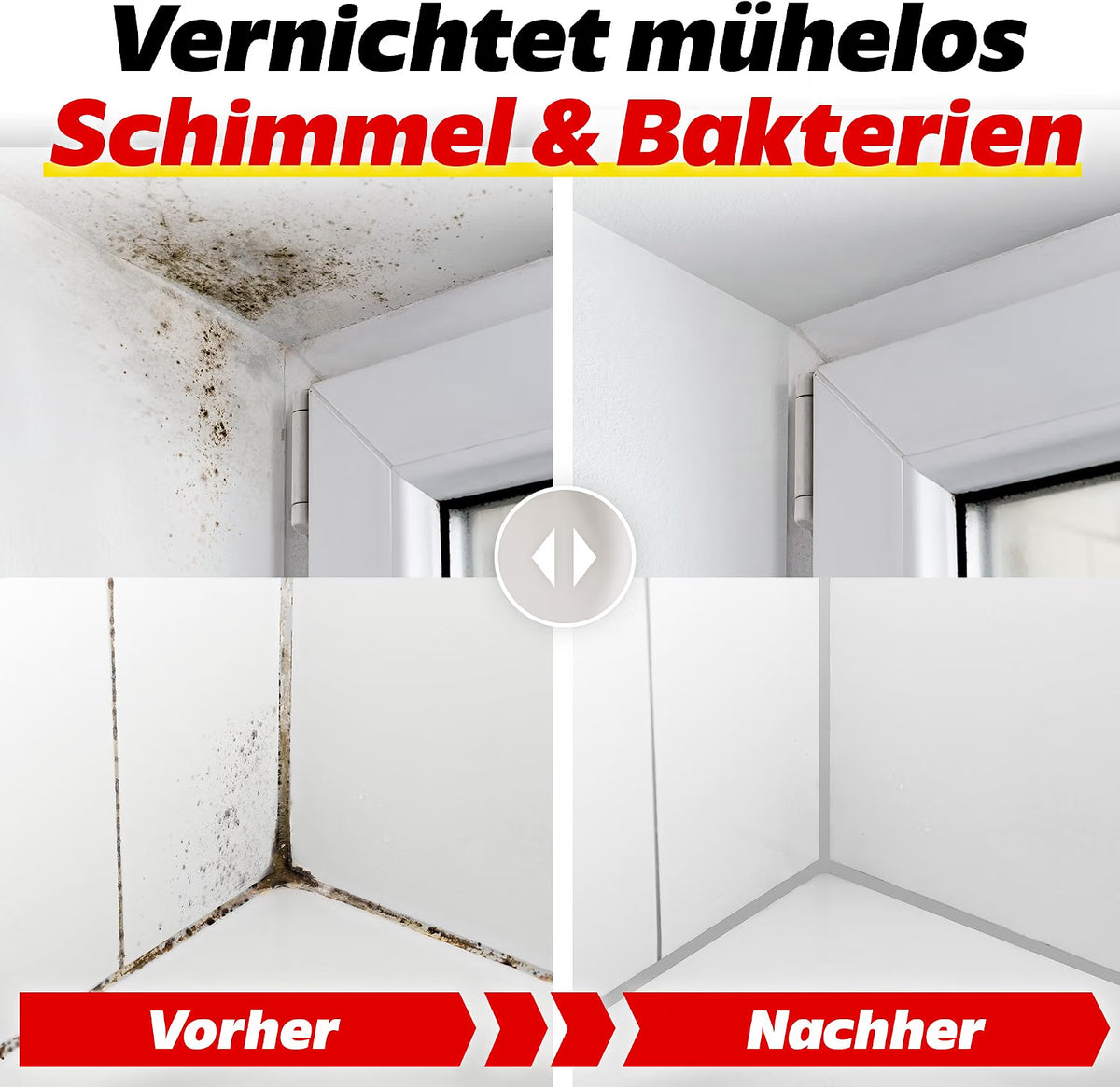 2x Schimmelentferner 550ml + 1x Paar Handschuhe