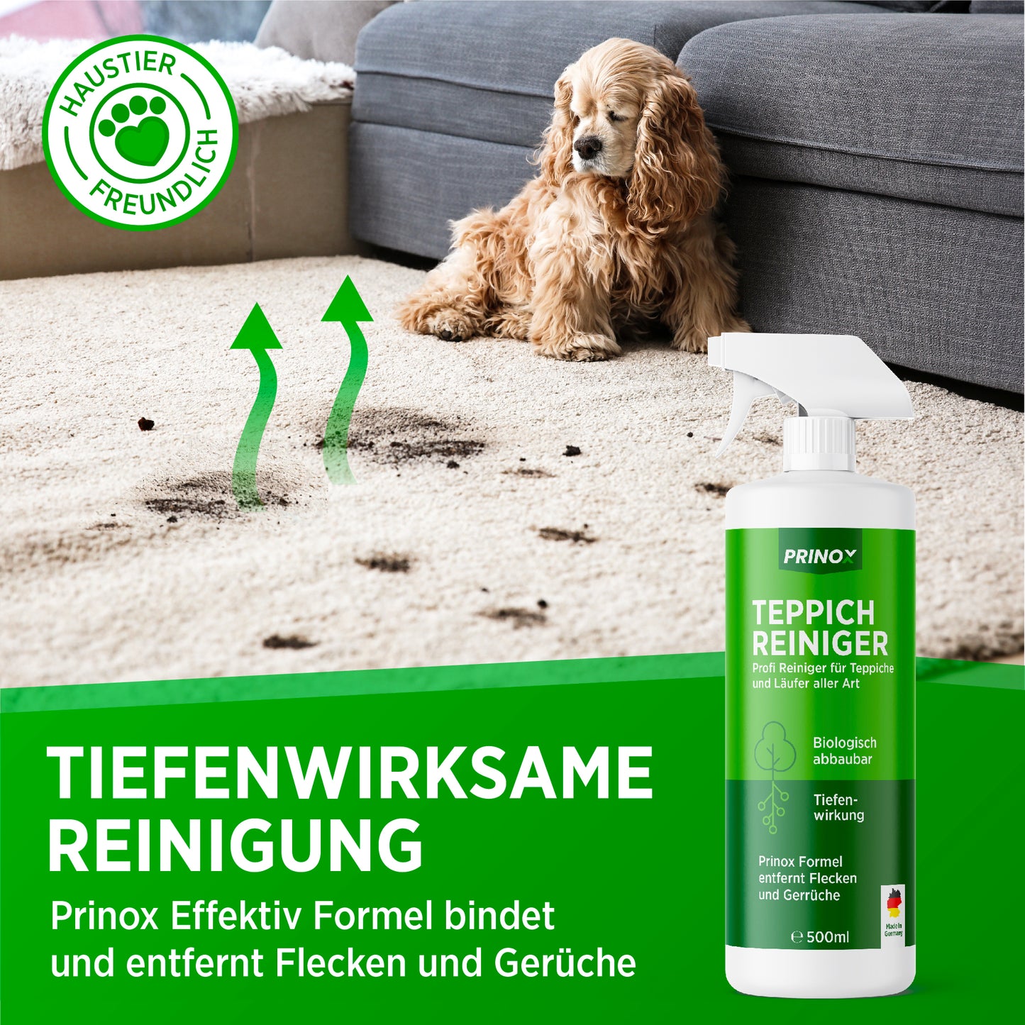 1x Teppichreiniger 580ml + 1x Polsterbürste