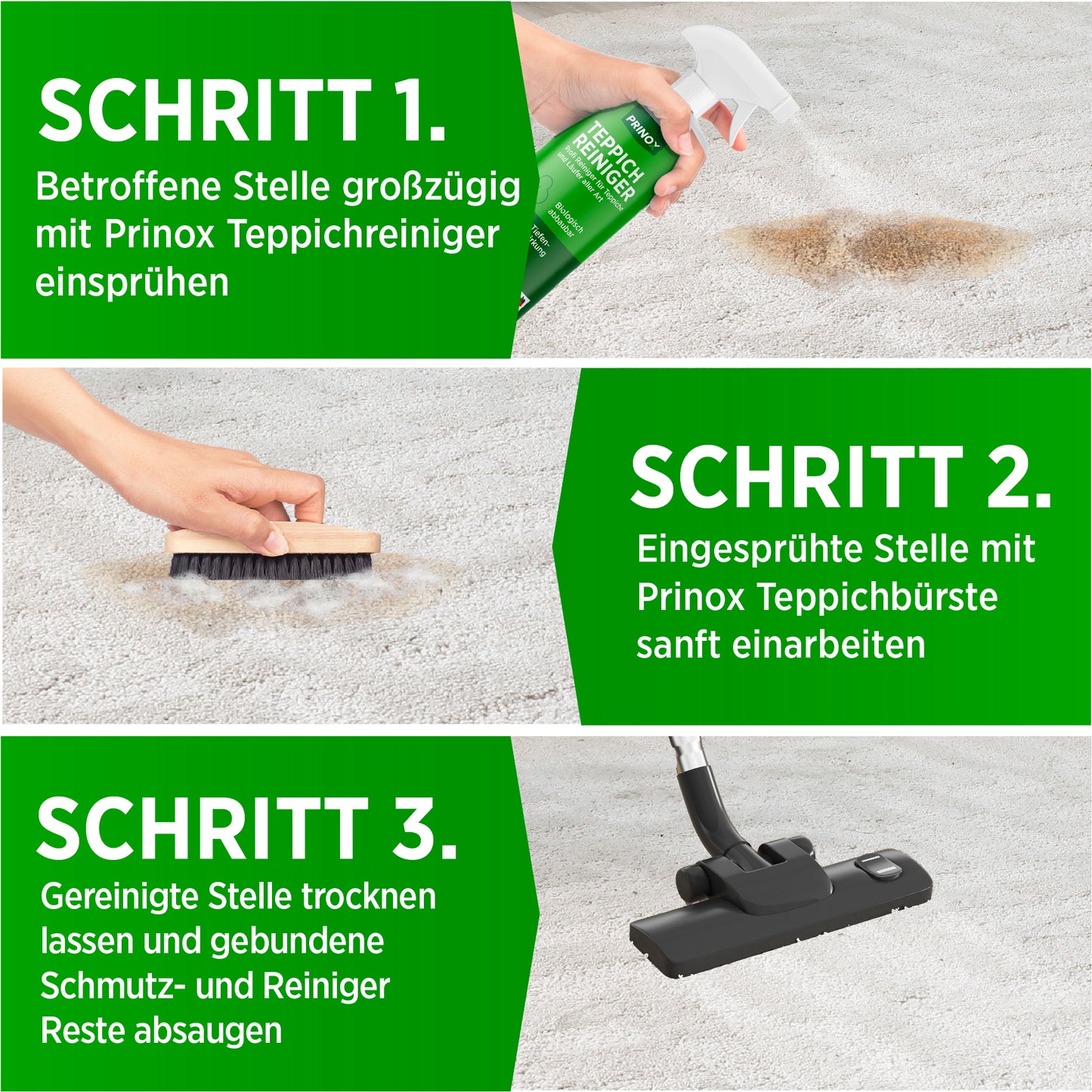 1x Teppichreiniger 580ml + 1x Polsterbürste